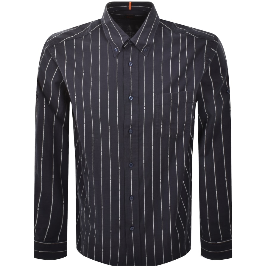 BOSS Lambey 2 Long Sleeved Shirt Navy | Mainline Menswear ie